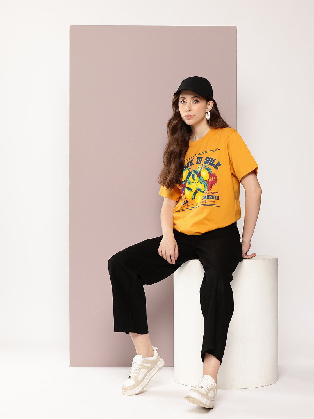 Womens Half Sleeve Round Neck Printed Oversized Fit Tshirts