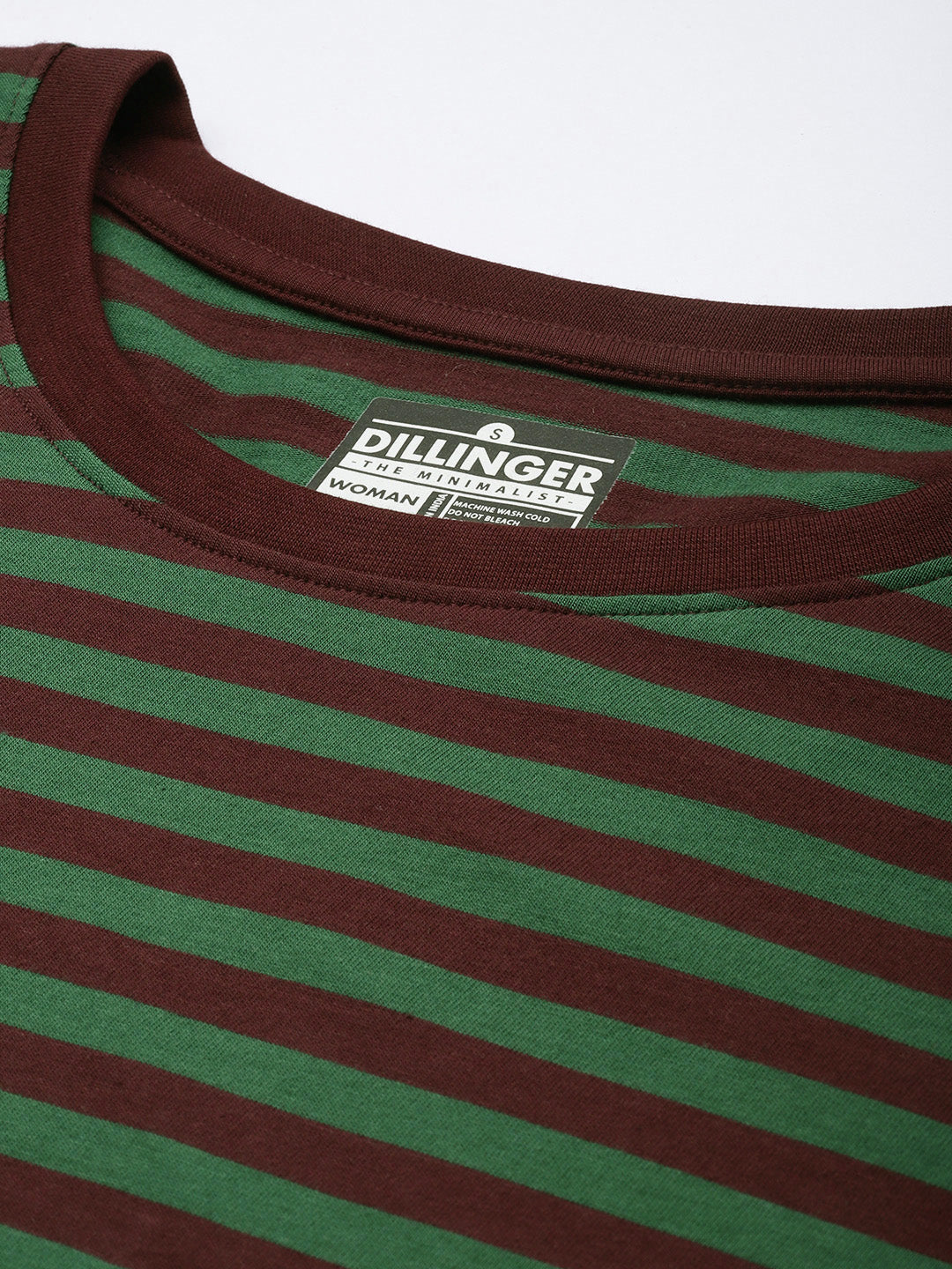 Womens Half Sleeve Round Neck All-Over Striped Boxy Fit Tshirts
