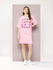 Womens Oversized Short Sleeves Printed Tshirt Dress