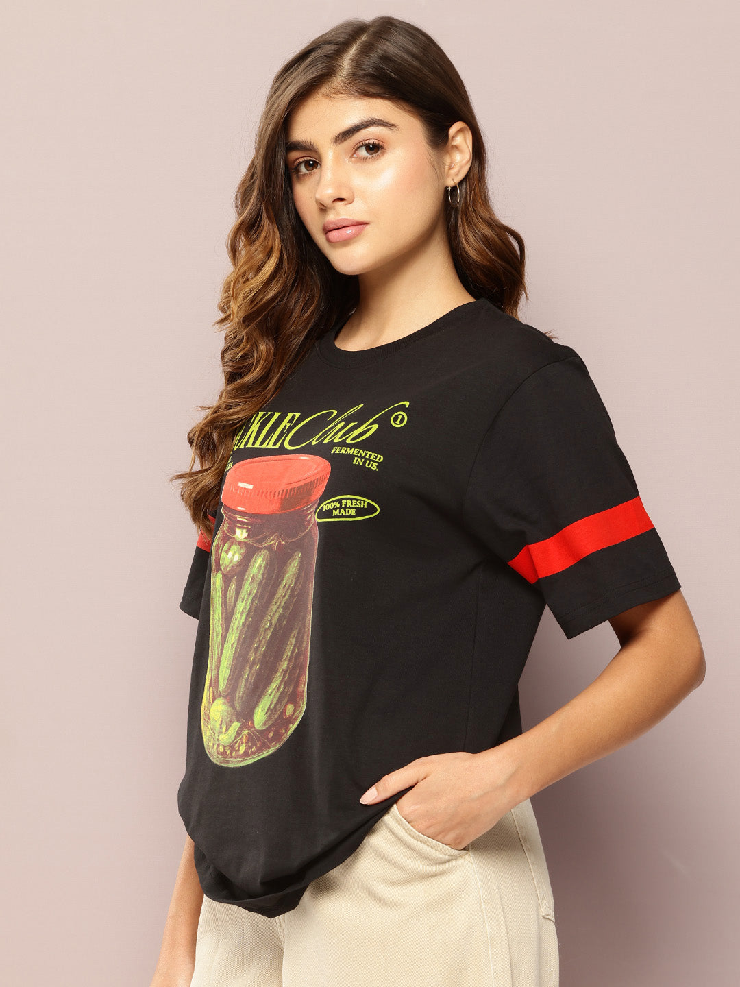 Womens Short Sleeve Printed Oversized Fit Tshirt