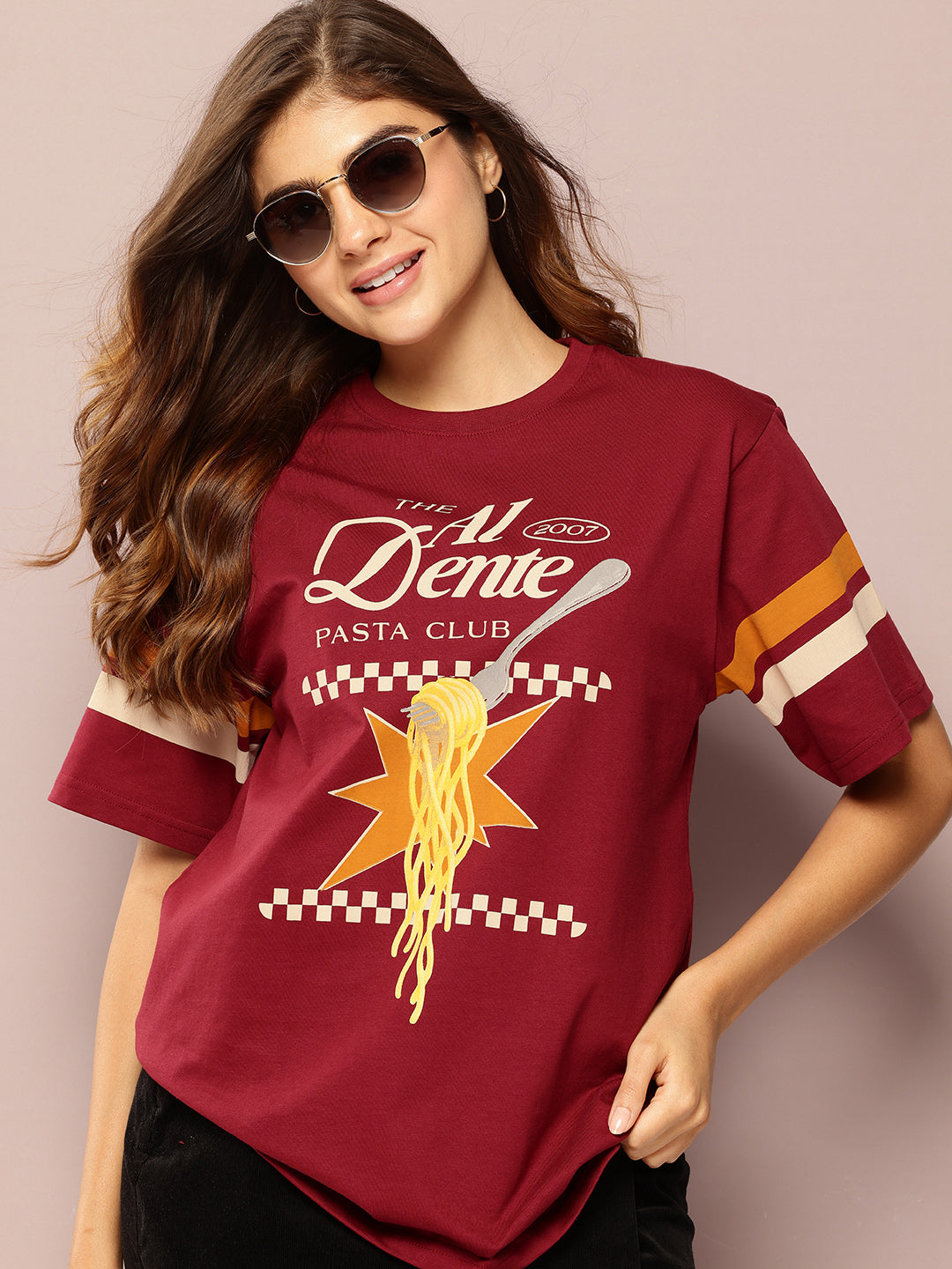 Womens Short Sleeve Printed Oversized Fit Tshirt