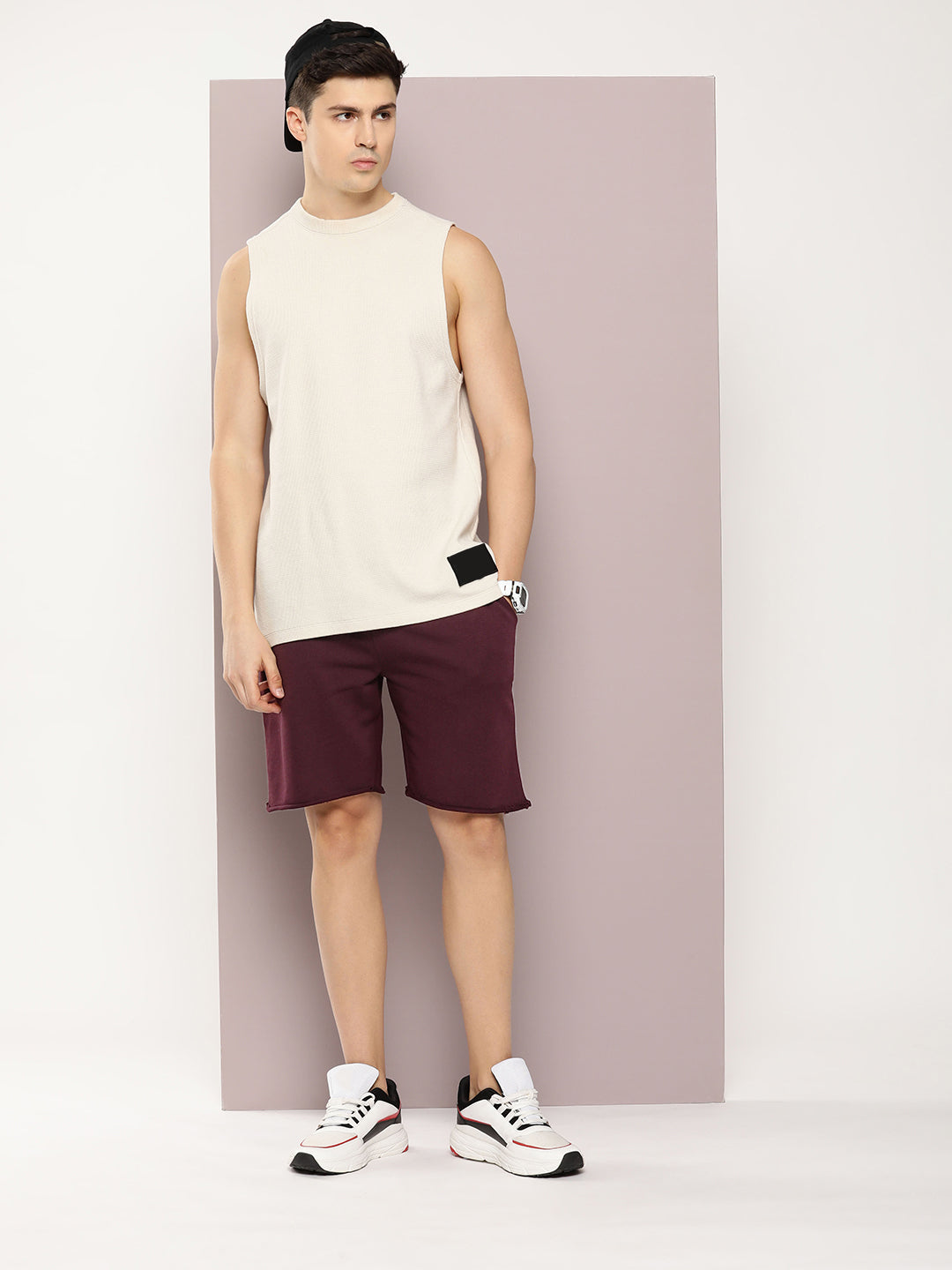 Men Solid Regular Fit Shorts