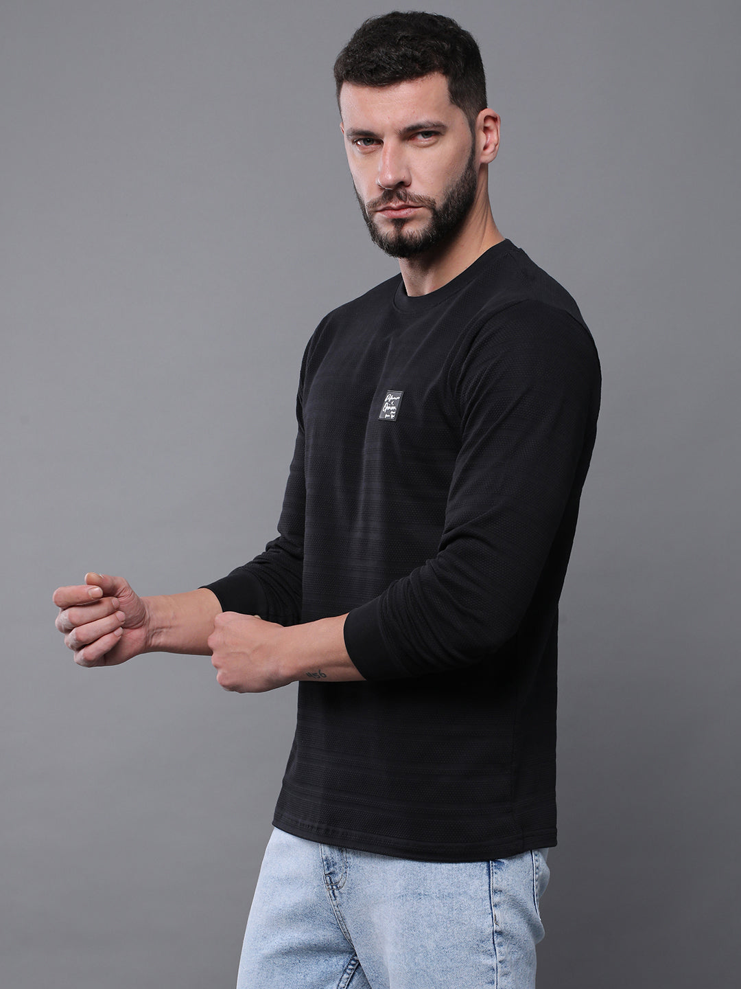 Mens Full Sleeve Round Neck Regular Fit T-Shirts