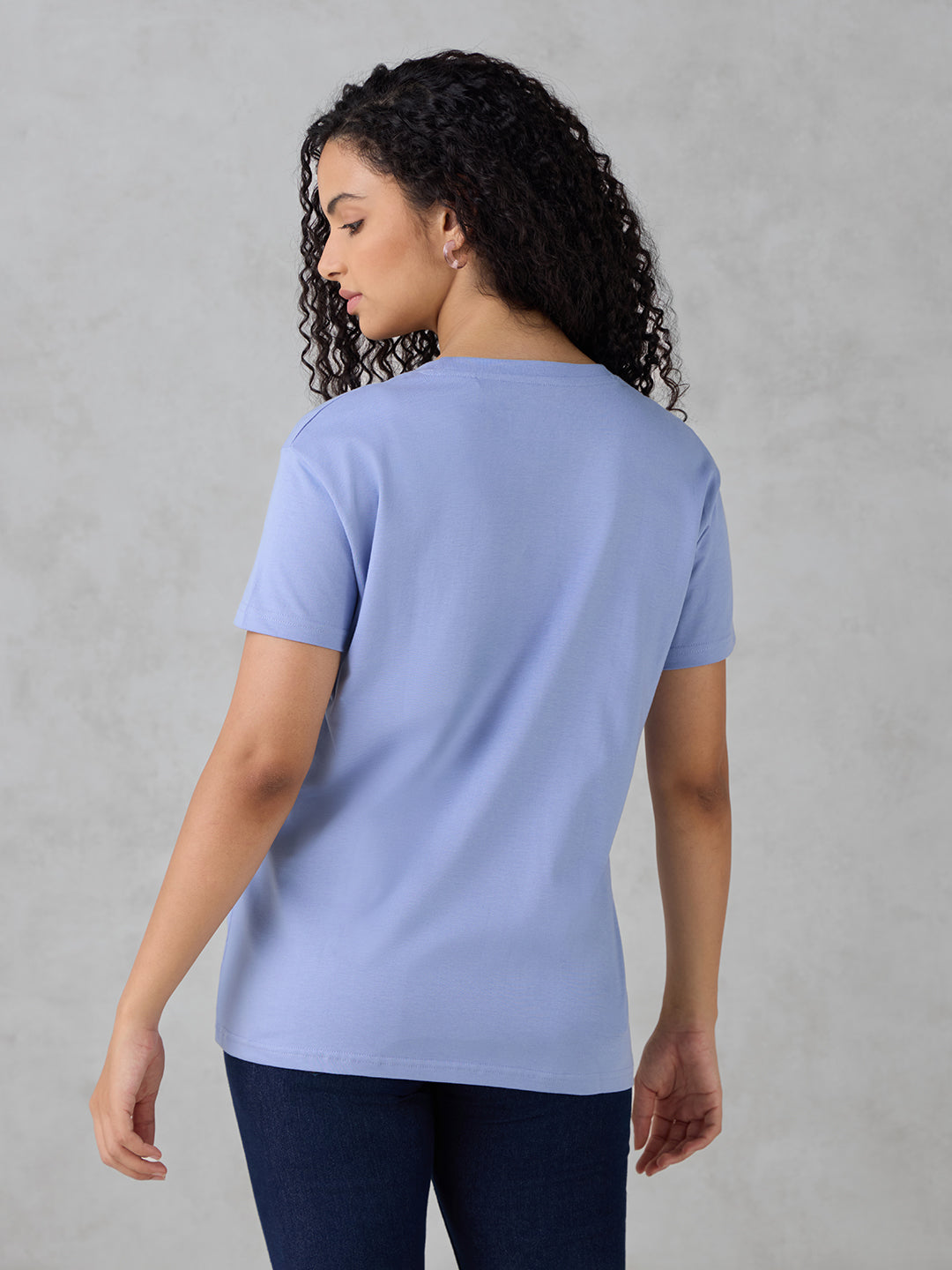 Womens Half Sleeve Chinley Embroidery Boxy Regular Fit Tshirt
