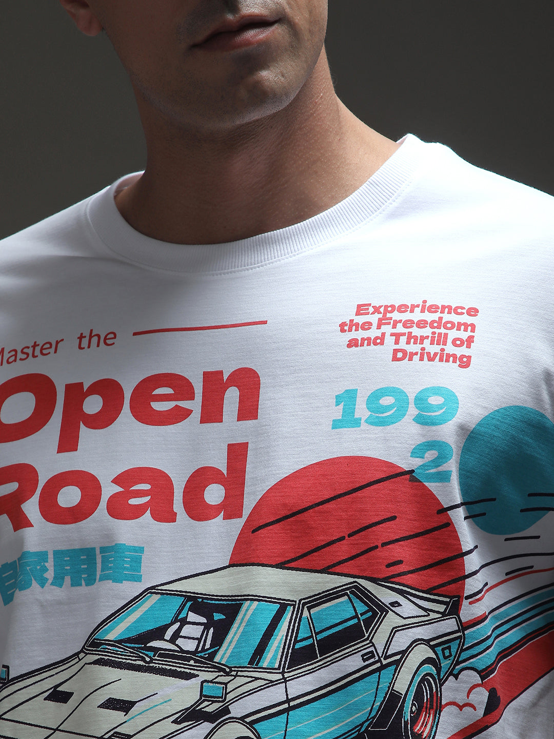 Mens Half Sleeve Drop Shoulder Printed Oversized Fit T-Shirts