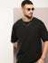 Mens Half Sleeve Round Neck Solid Oversized Fit Tshirts