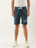 Men Blue Brand Logo Printed Mid-Rise Regular Shorts