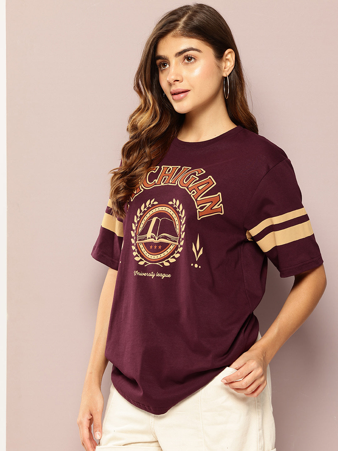 Womens Short Sleeve Printed Oversized Fit Tshirt