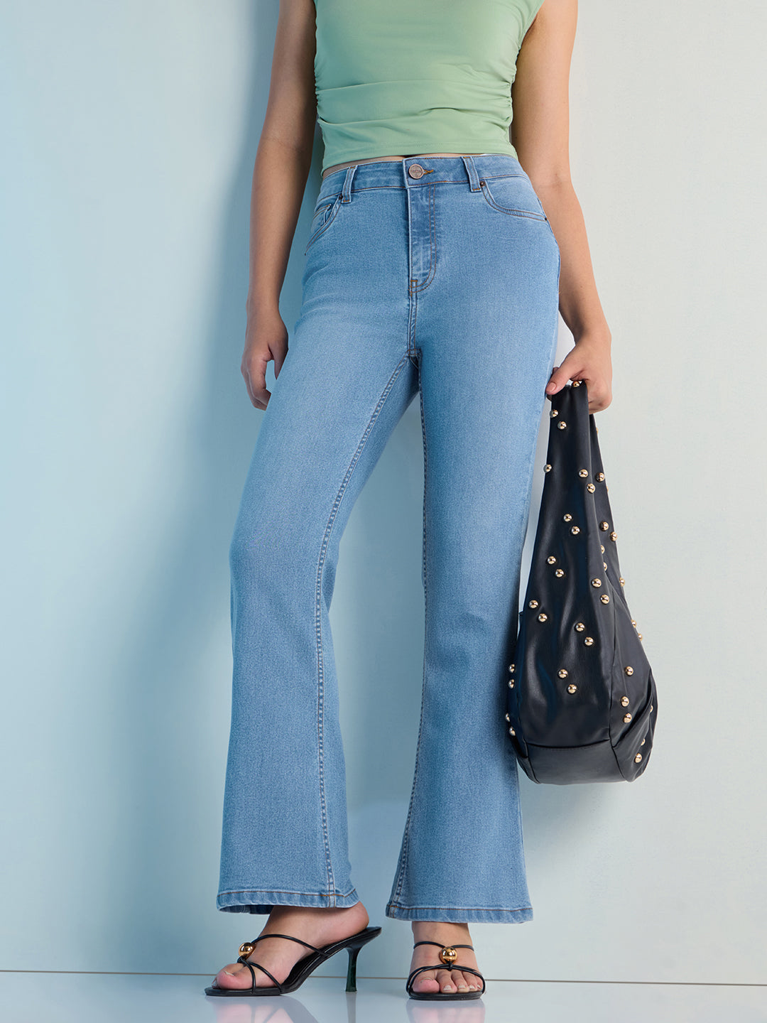 Womens Boot Cut Strech Denim Jeans Pant