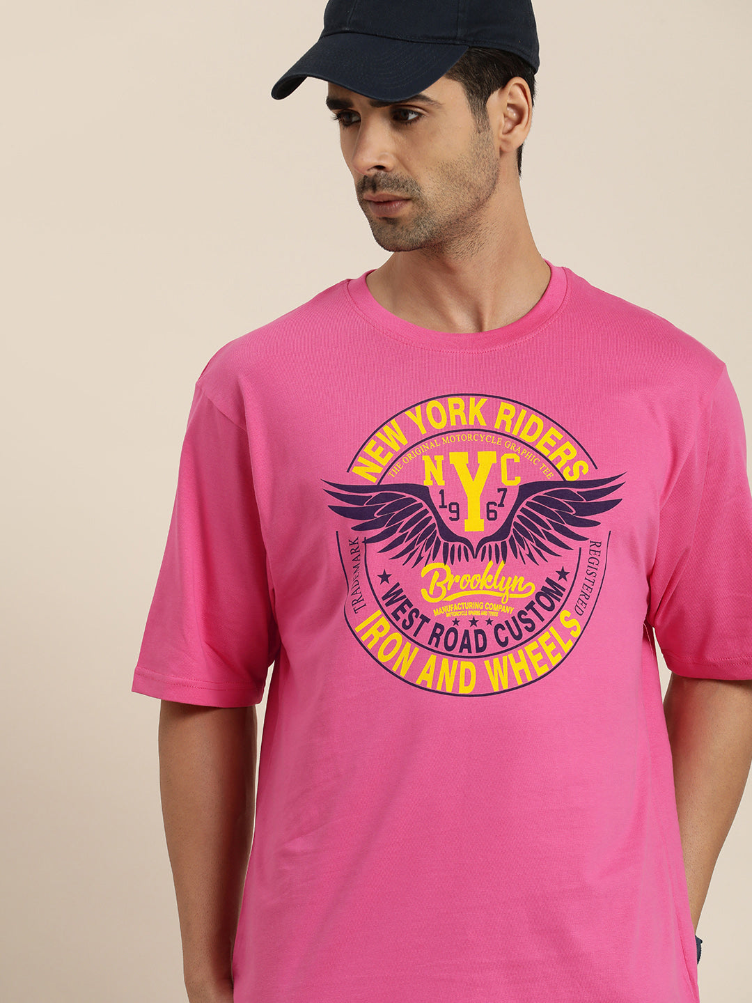 Mens Half Sleeve Round Neck Oversized Fit T-Shirts