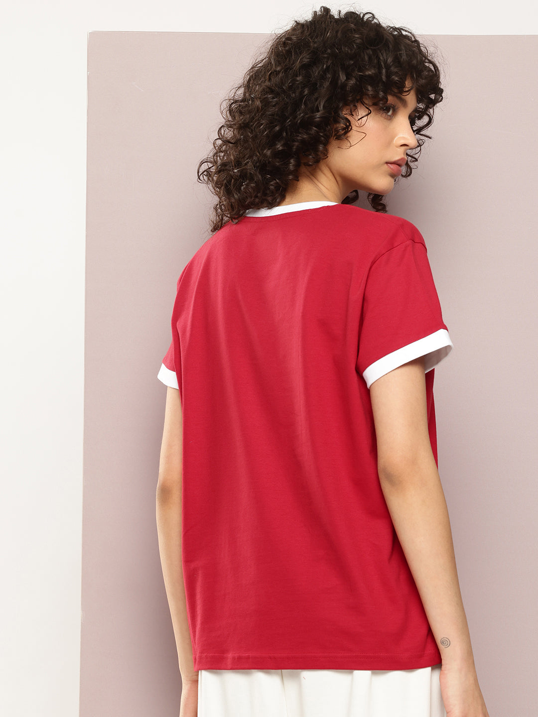 Womens Half Sleeve Round Neck Embroidery Boxy Fit Tshirts