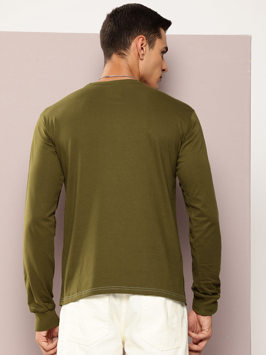 Mens Full Sleeve Round Neck Printed Regular Fit Tshirts
