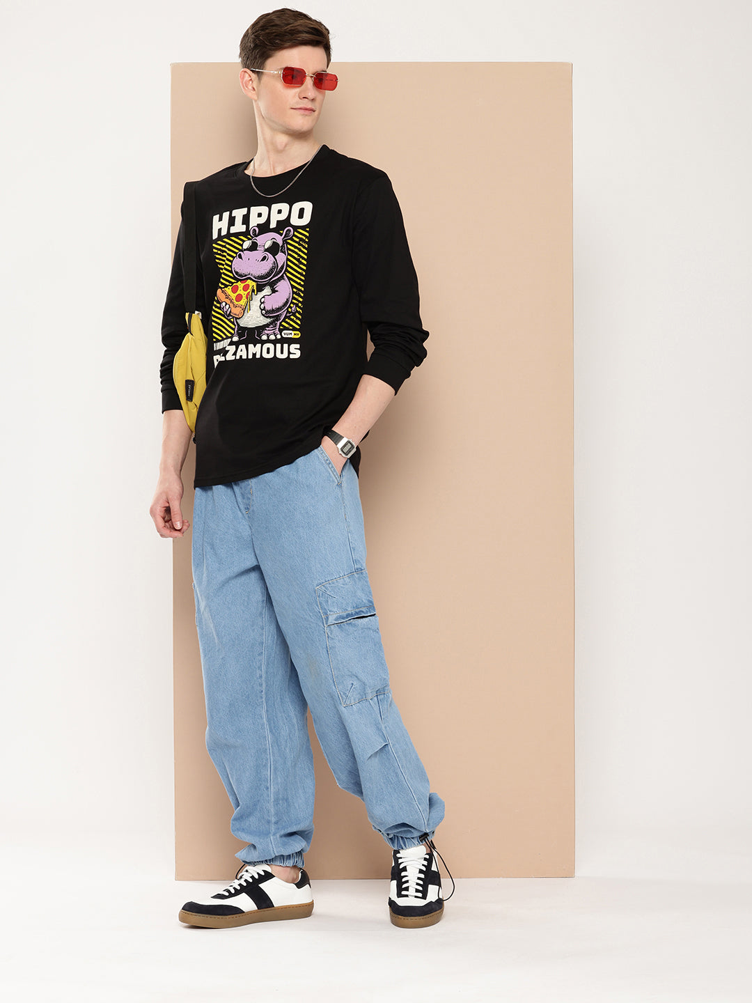 Mens Full Sleeve Round Neck Printed Oversized Fit Tshirts