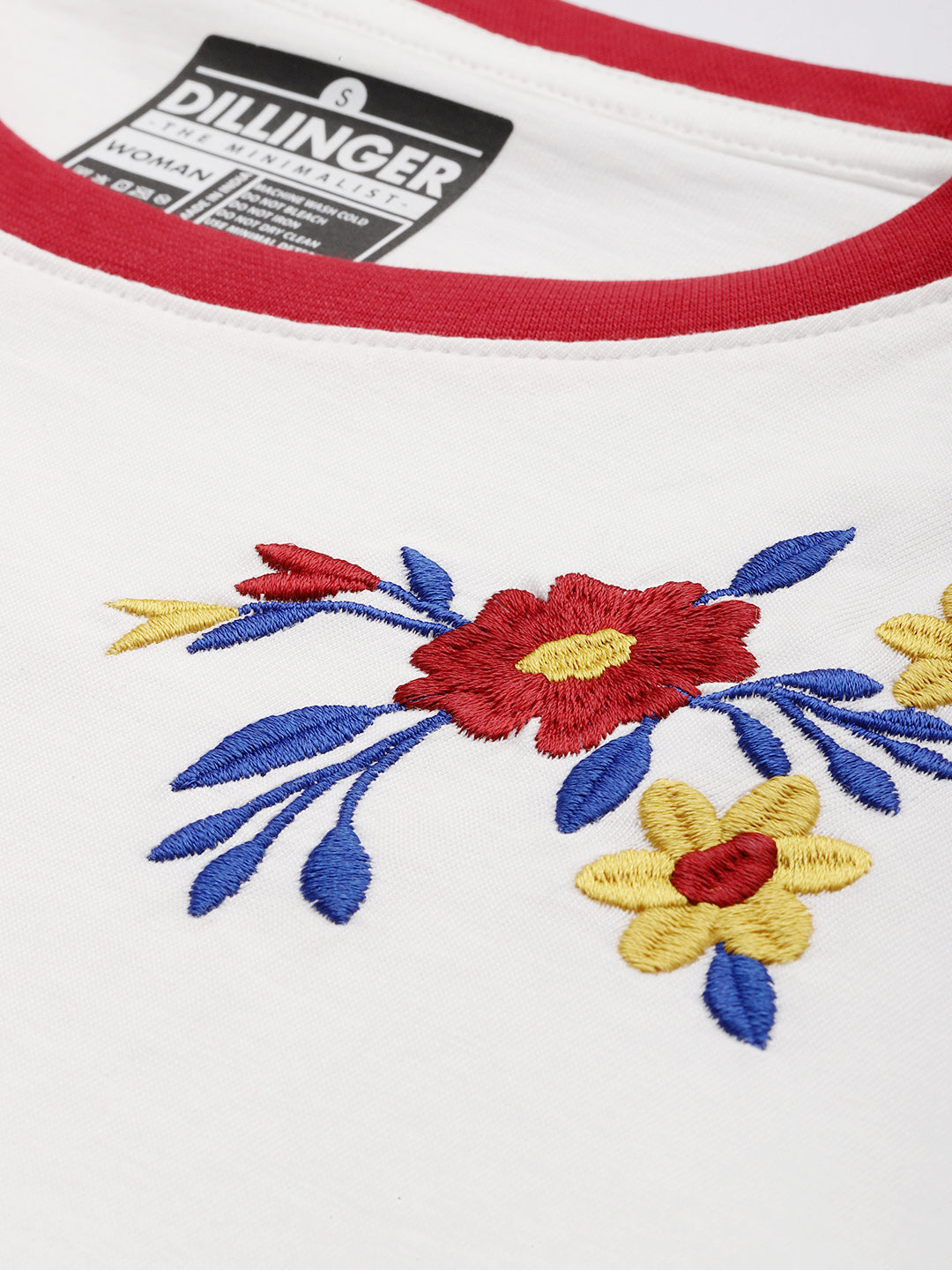 Womens Half Sleeve Round Neck Embroidered Regular Fit Tshirts