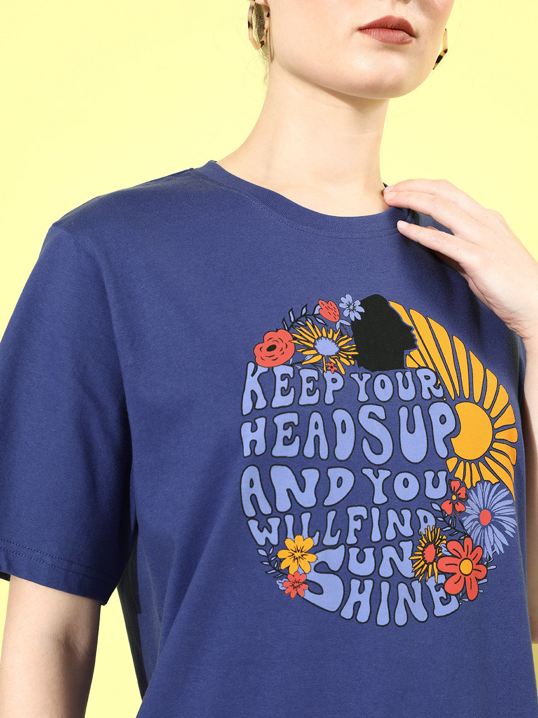 Womens Half Sleeve Round Neck Oversized Fit T-Shirts