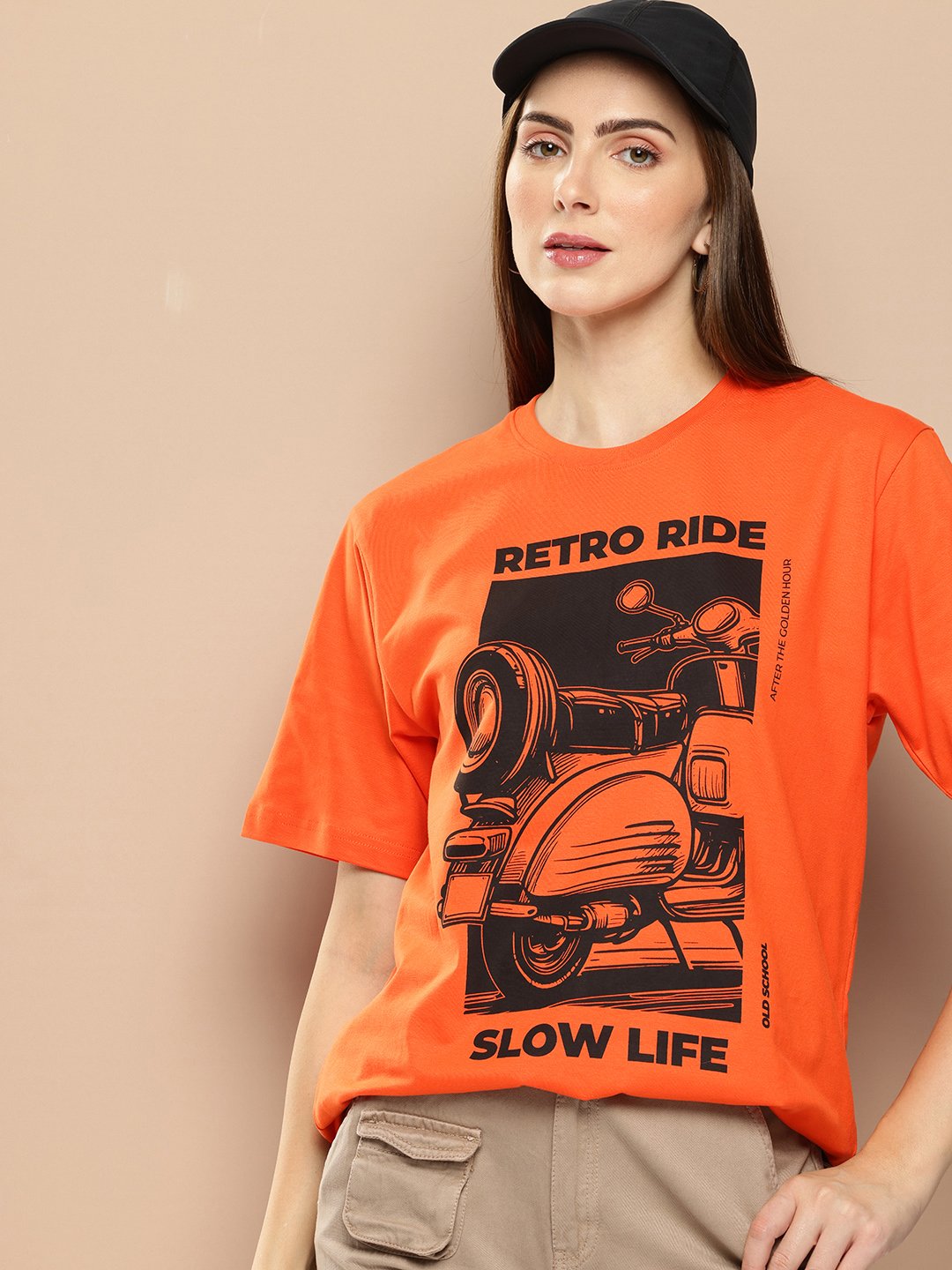 Womens Half Sleeve Round Neck Oversized Fit T-Shirts