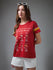 Womens Printed Round Neck Boxy Fit Tshirt