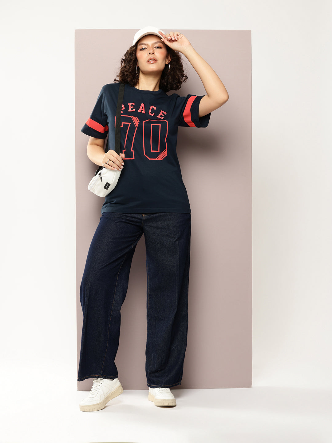 Womens Half Sleeve Round Neck Printed Oversized Fit Tshirts