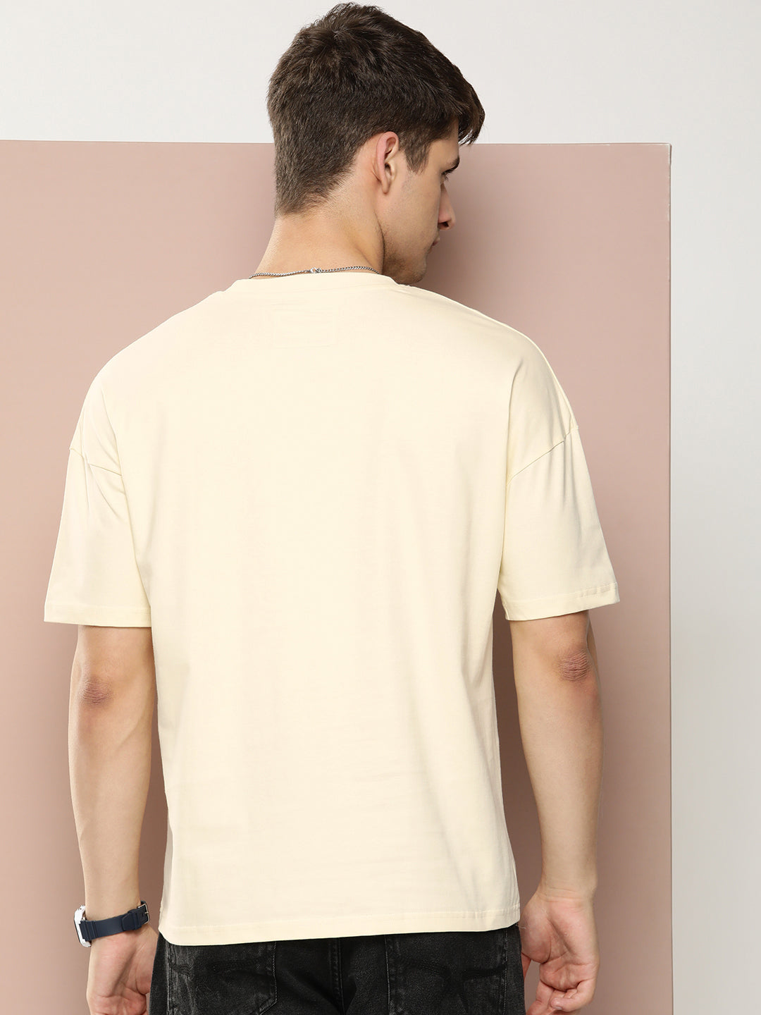 Mens Half Sleeve Drop Shoulder Printed Oversized Fit T-Shirts