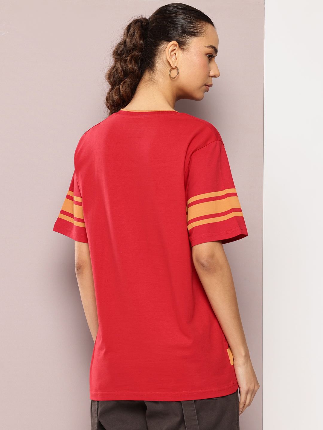 Womens Half Sleeve V-Neck Printed Oversized Fit Tshirts
