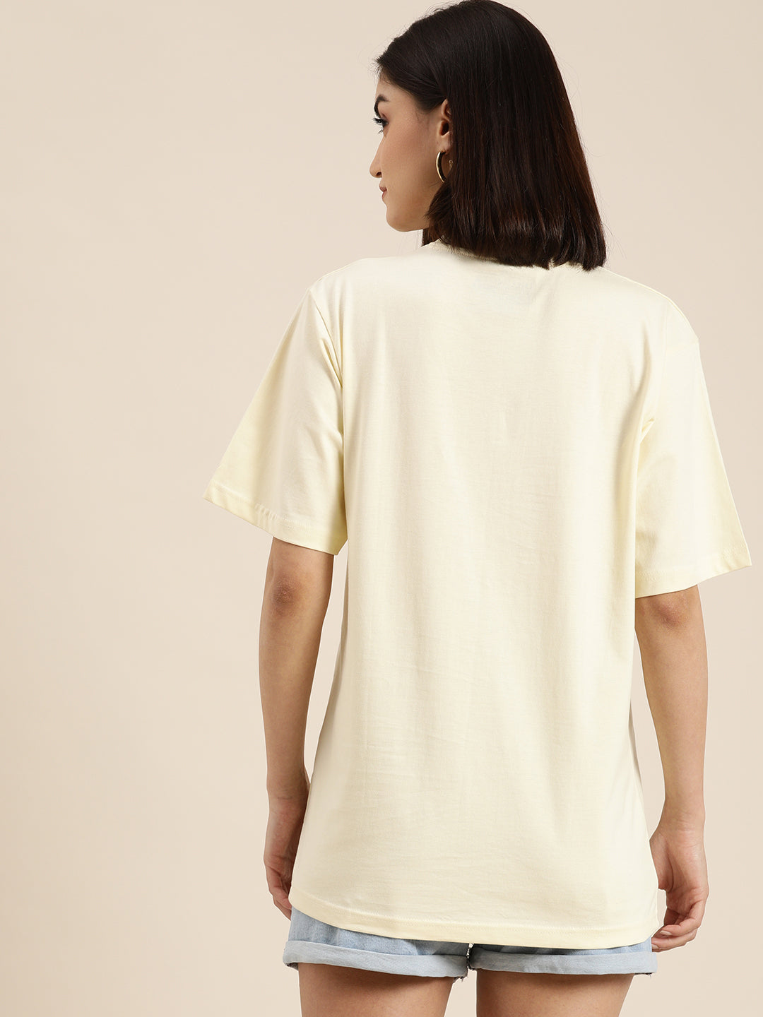 Womens Short Sleeve Round Neck Oversized Fit T-Shirt
