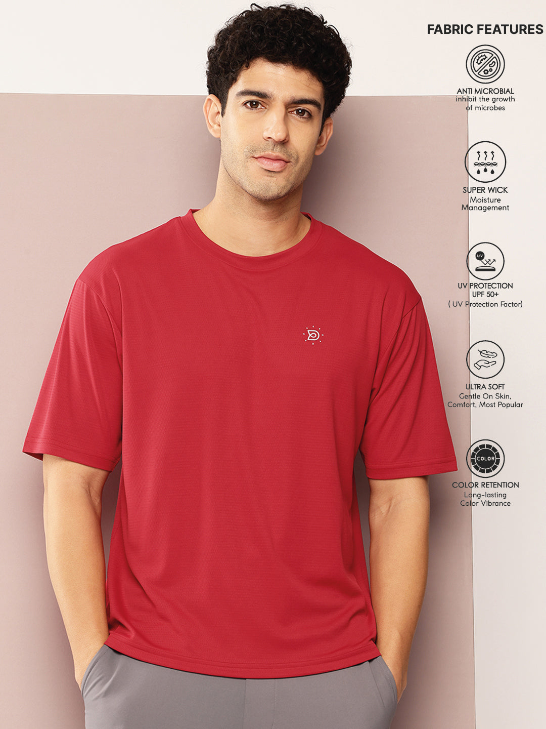 Mens Short Sleeve Round Neck Oversized Polyster Tshirt