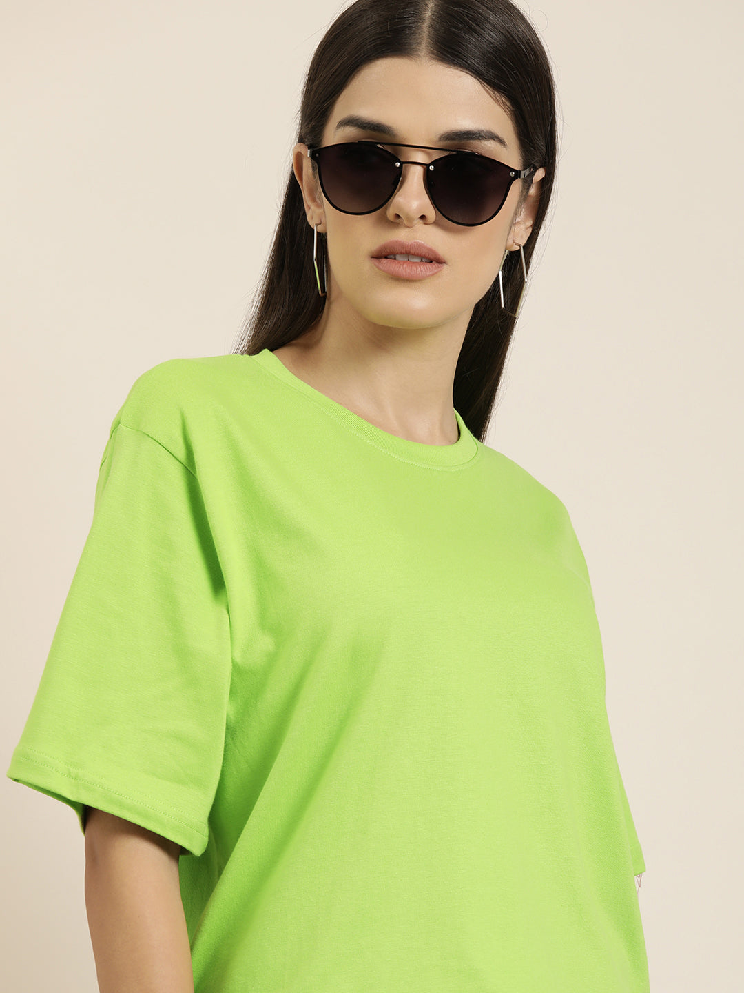 Womens Half Sleeve Round Neck Oversized Fit T-Shirts