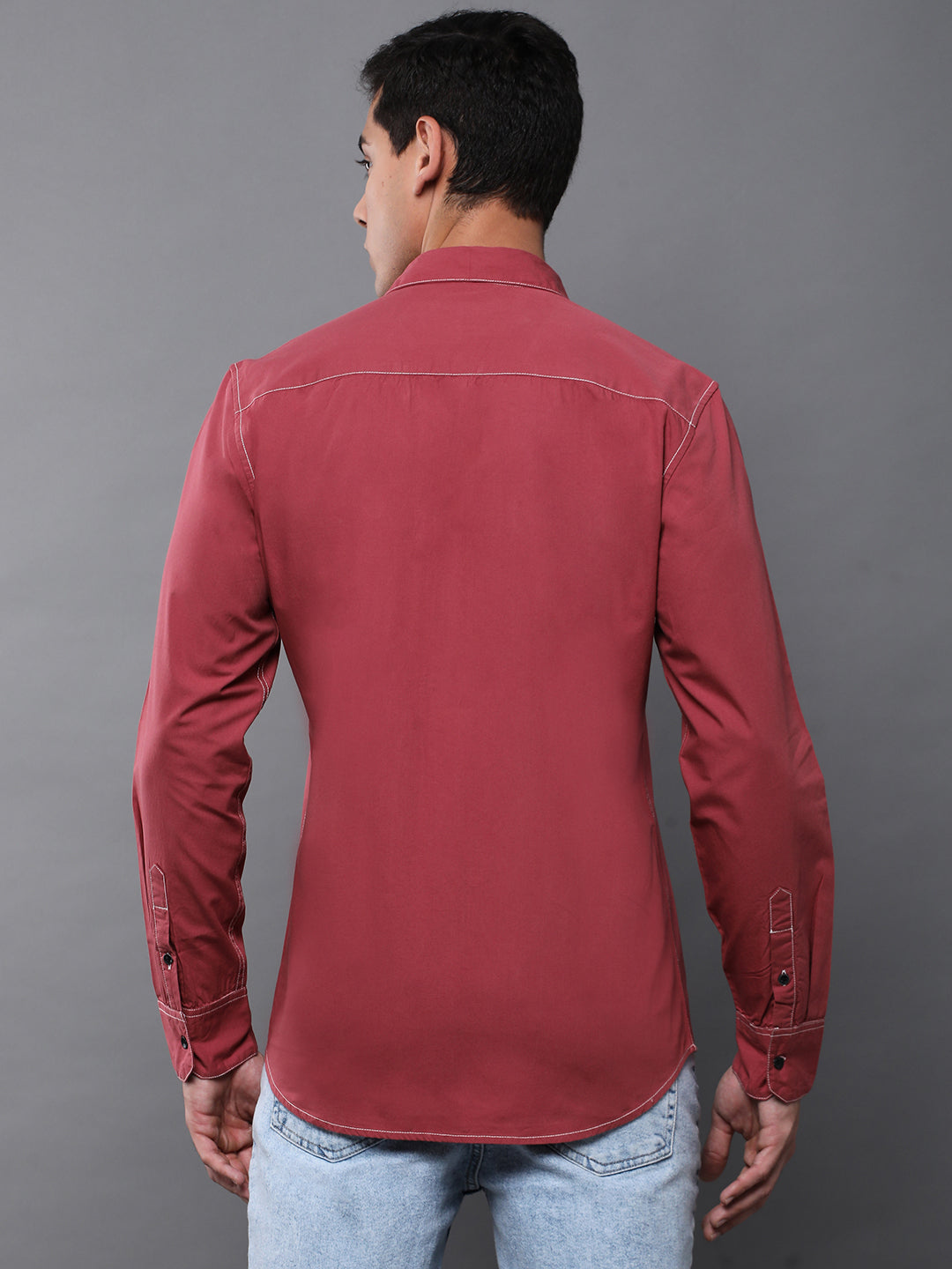 Men Plain Full Sleeve Casual Shirt With Pocket
