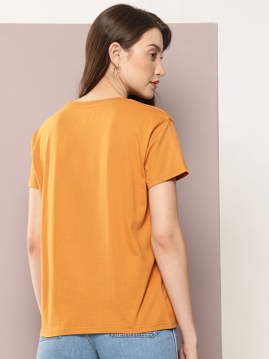 Womens Half Sleeve Round Neck Embroidered Boxy Fit Tshirts