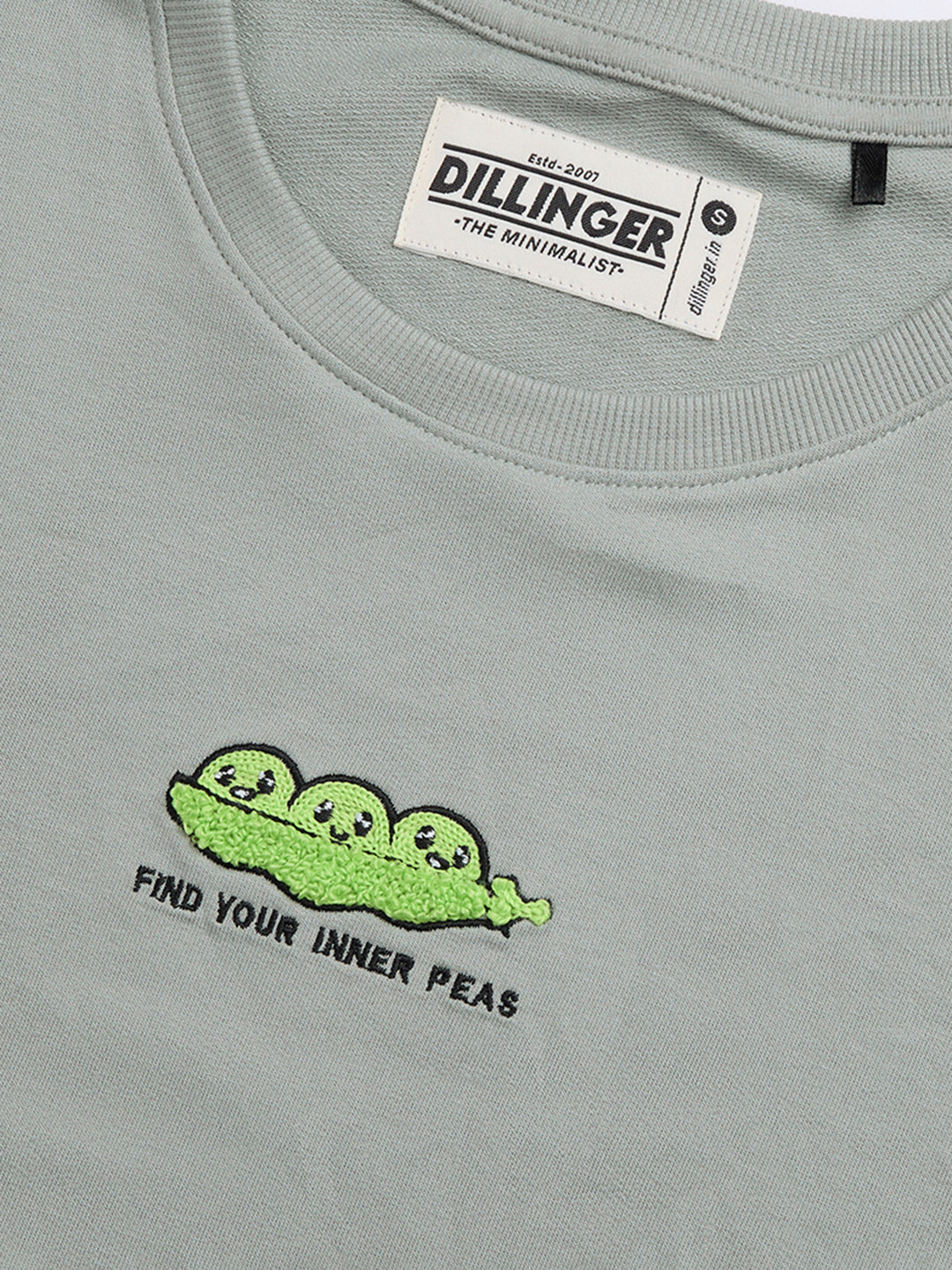 Womens Embroidery Boxy Regular Fit French Terry Cotton Tshirt
