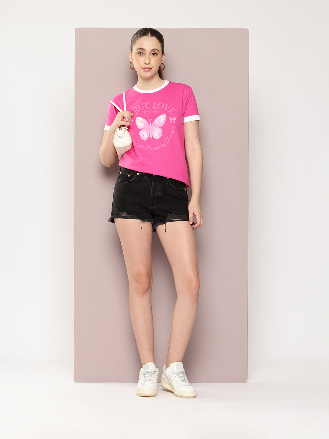 Womens Half Sleeve Round Neck Printed Regular Fit Tshirts