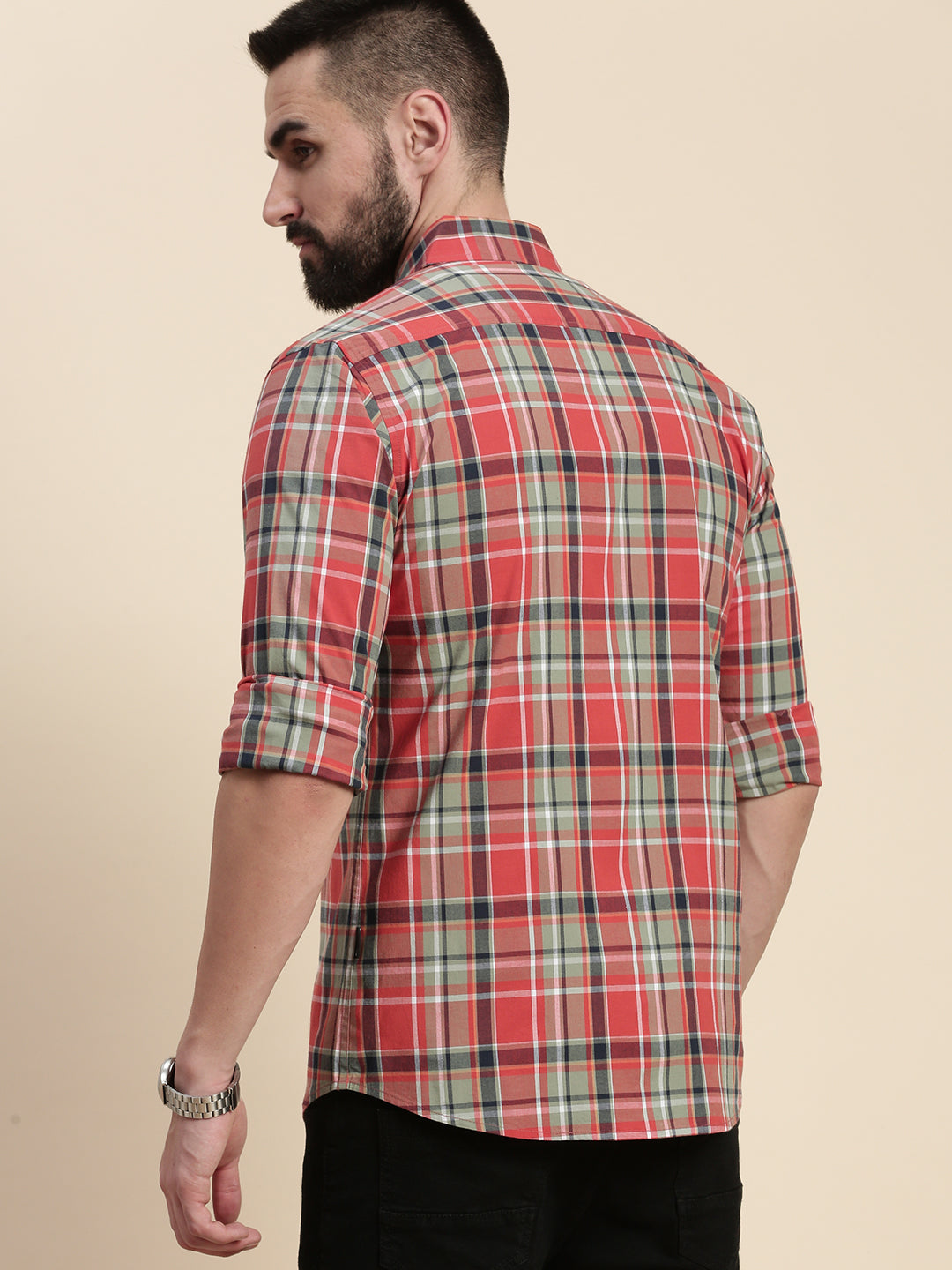 Men Checked Full Sleeve Shirt With Pocket
