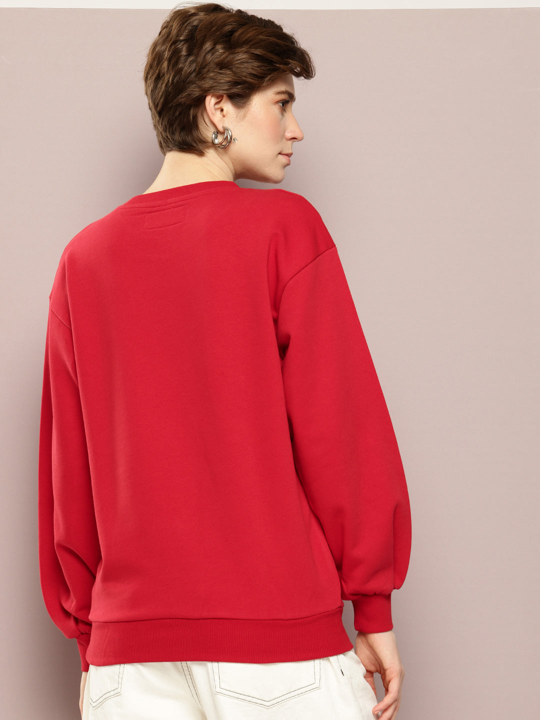 Womens Oversized Puff Printed Sweatshirt