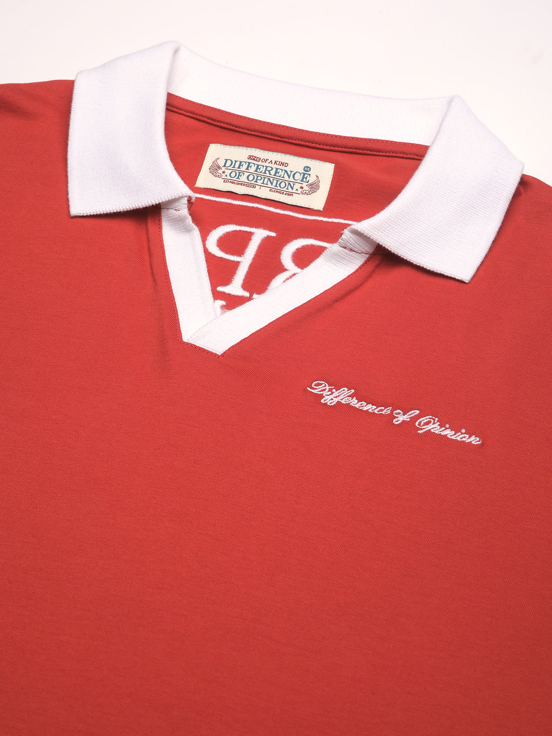 Mens Half Sleeve Polo Neck Back Embroidered Relaxed Fit Tshirts