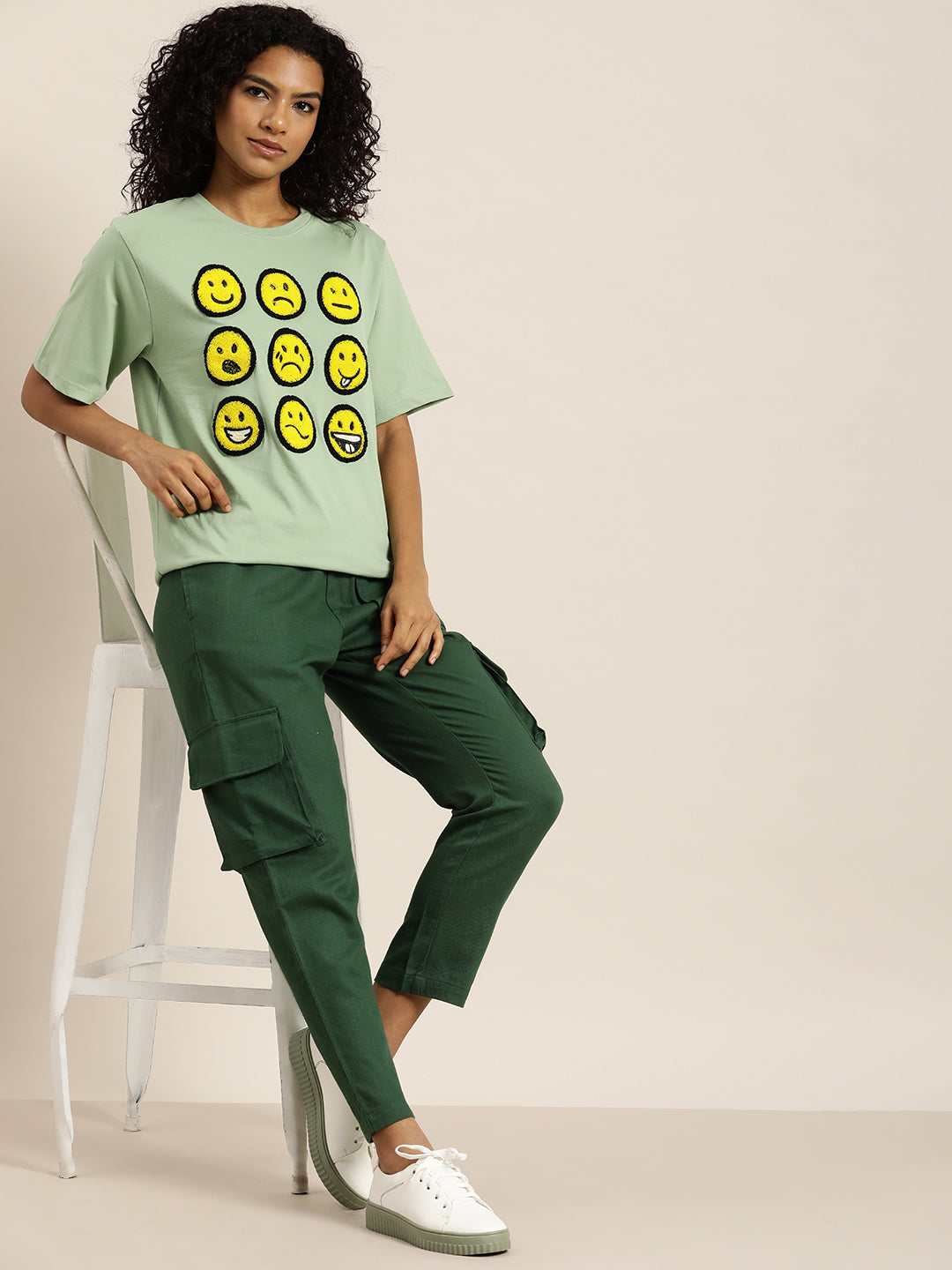 Womens Half Sleeve Round Neck Oversized Fit T-Shirts