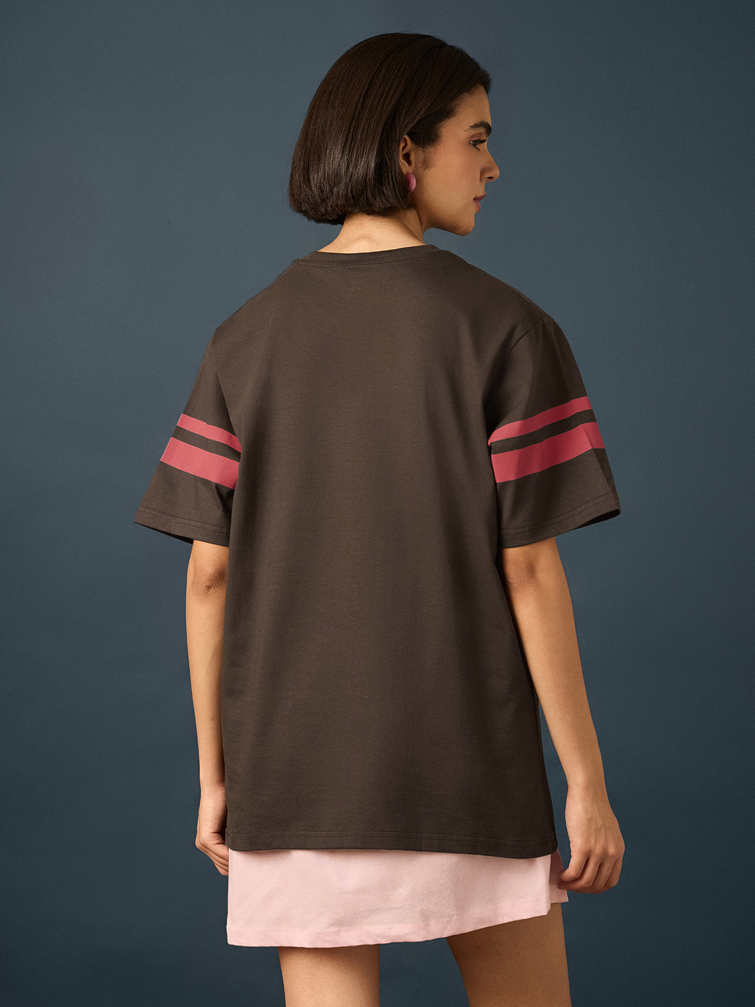 Womens Short Sleeve Printed Oversized Fit Tshirt 