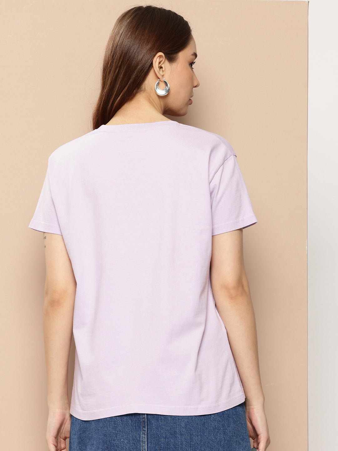 Womens Half Sleeve Round Neck Printed Boxy Fit Tshirts