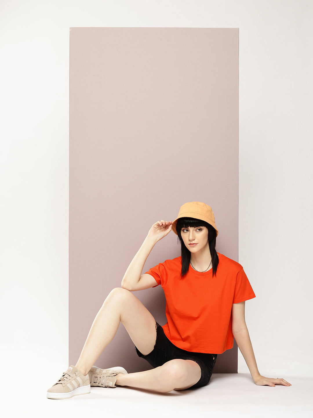 Womens Half Sleeve Round Neck Solid Boxy Fit Tshirts