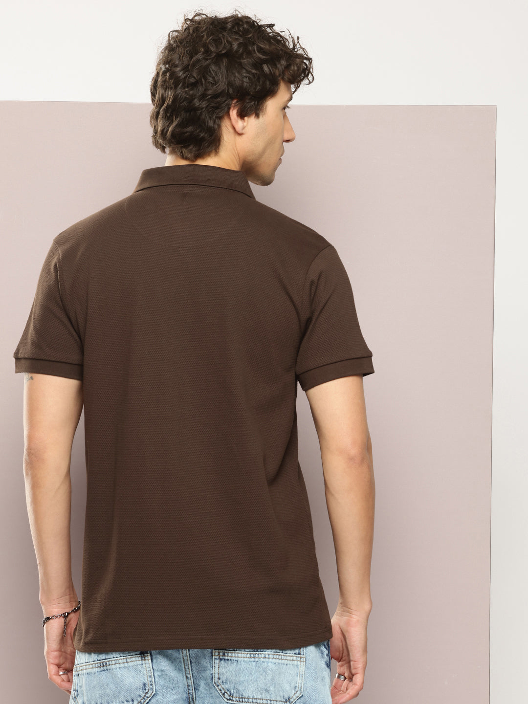 Mens Half Sleeve Polo Neck Solid Regular Fit Tshirts