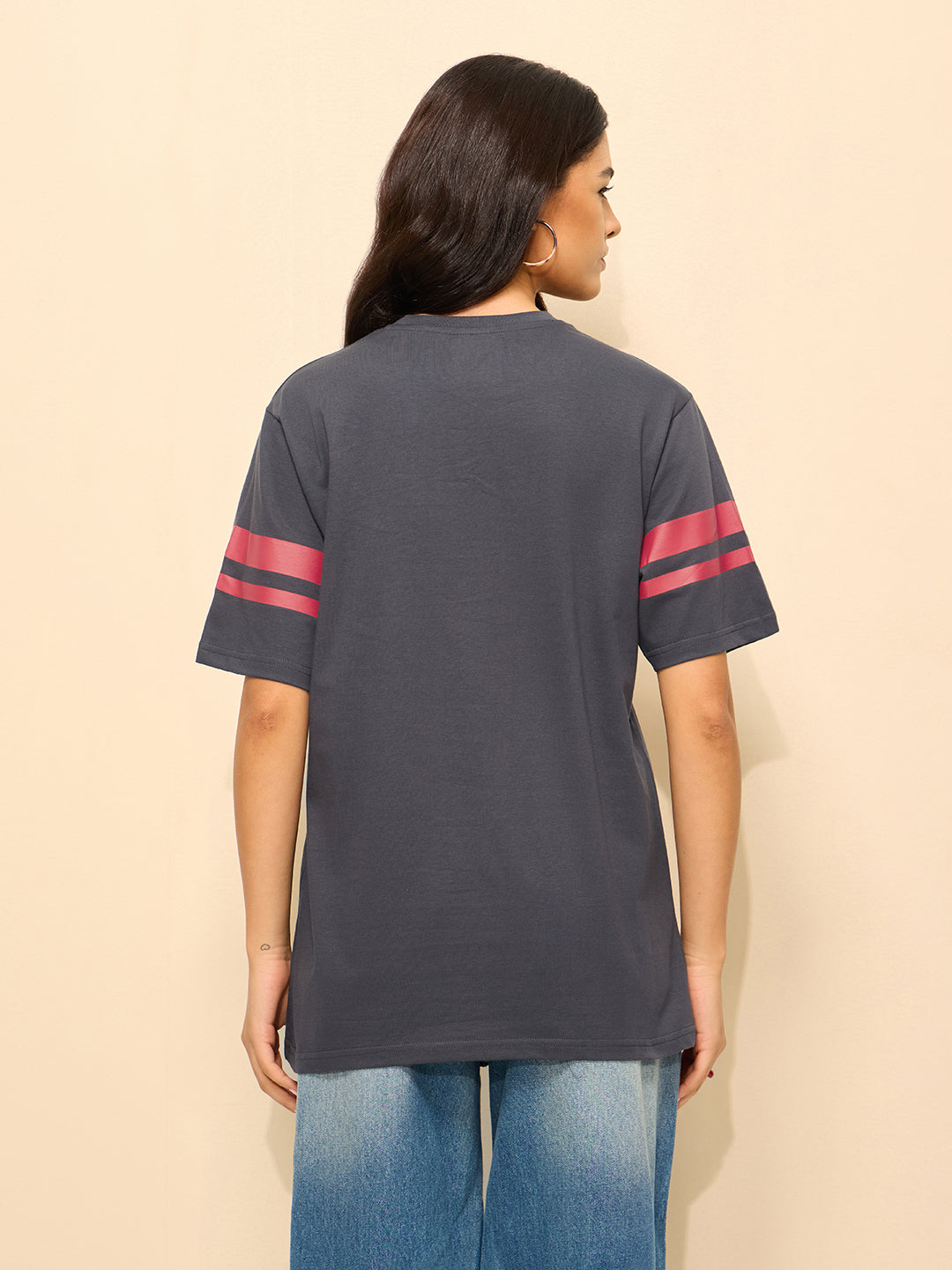 Womens Printed Oversized Cotton T-Shirt