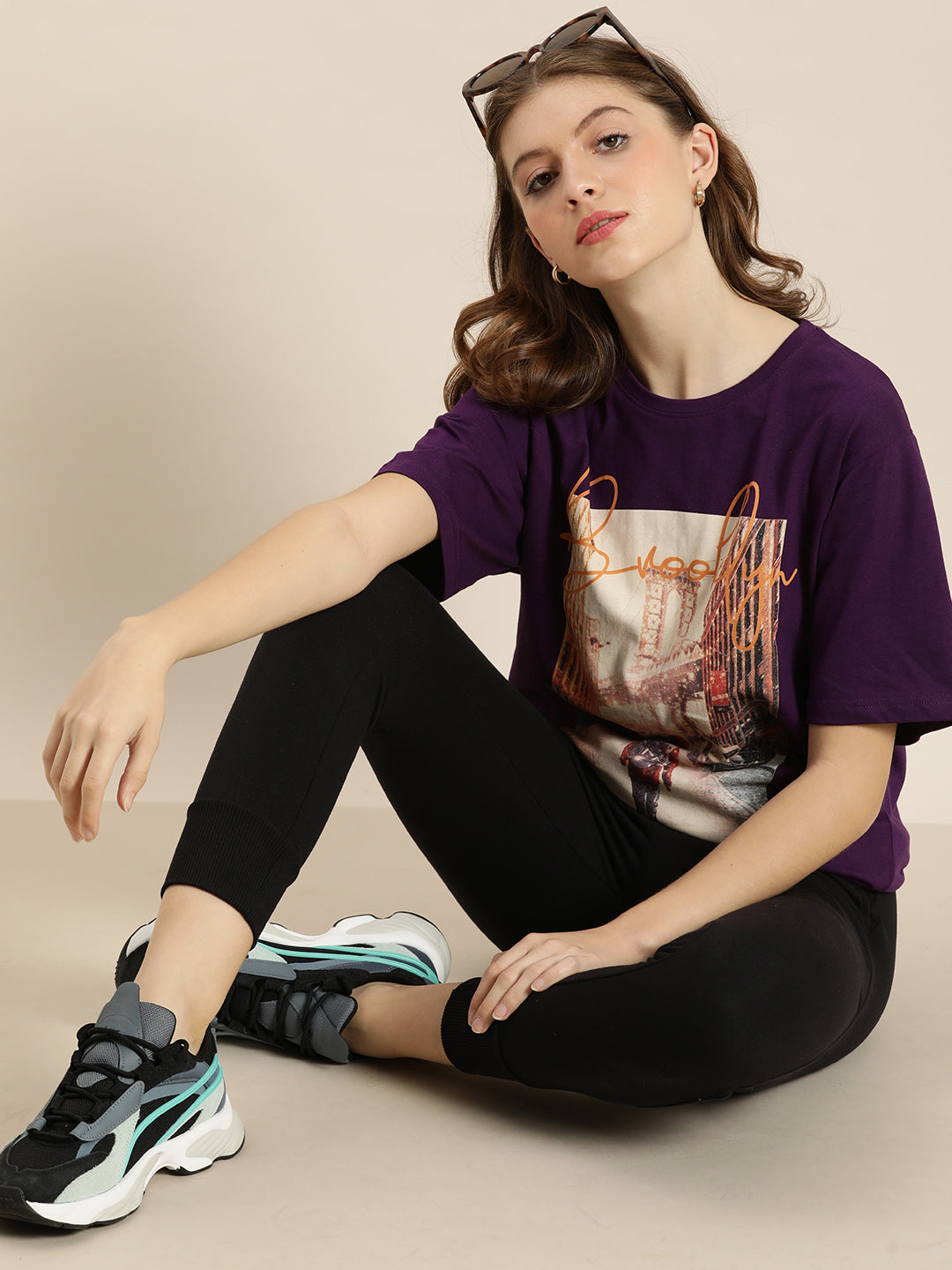Womens Half Sleeve Round Neck Oversized Fit T-Shirts