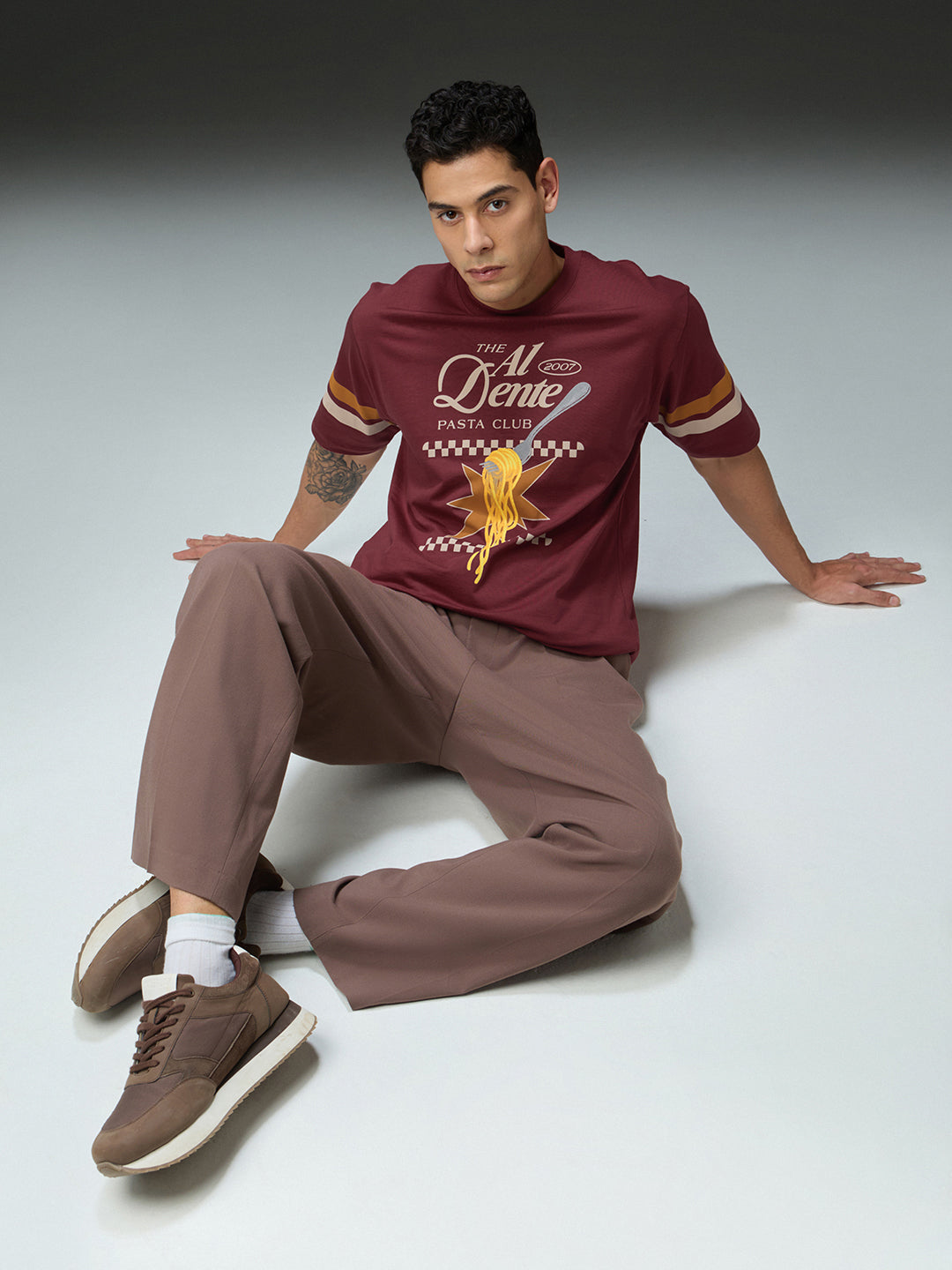 Mens Round Neck Half Sleeve Printed Oversized Fit Tshirt