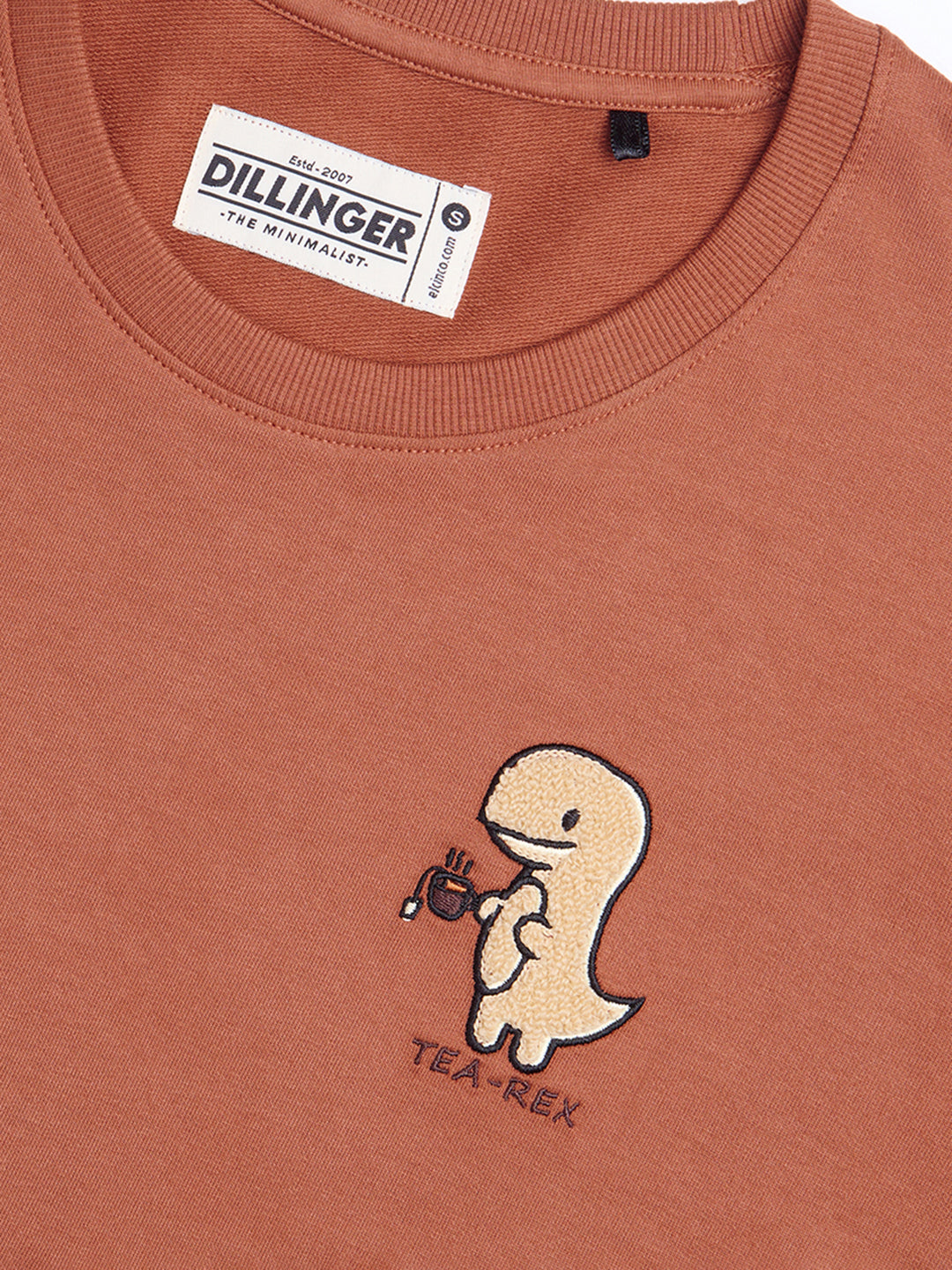 Womens Embroidery Boxy Regular Fit French Terry Cotton Tshirt