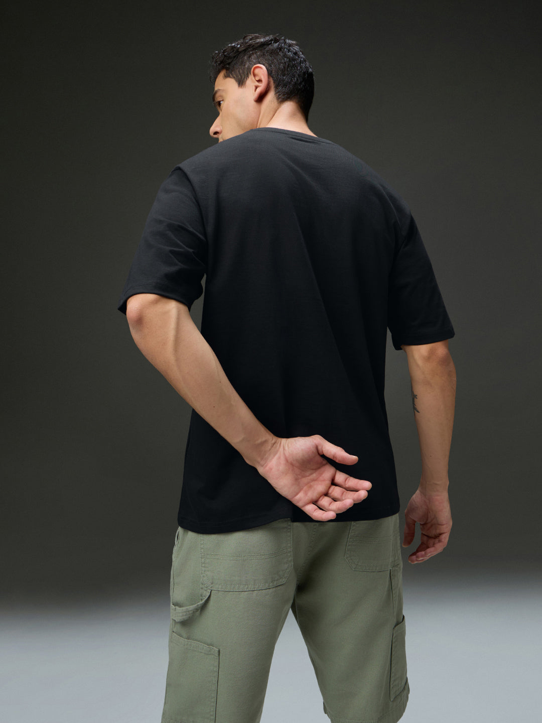 Mens Round Neck Half Sleeve Printed Oversized Fit Tshirt