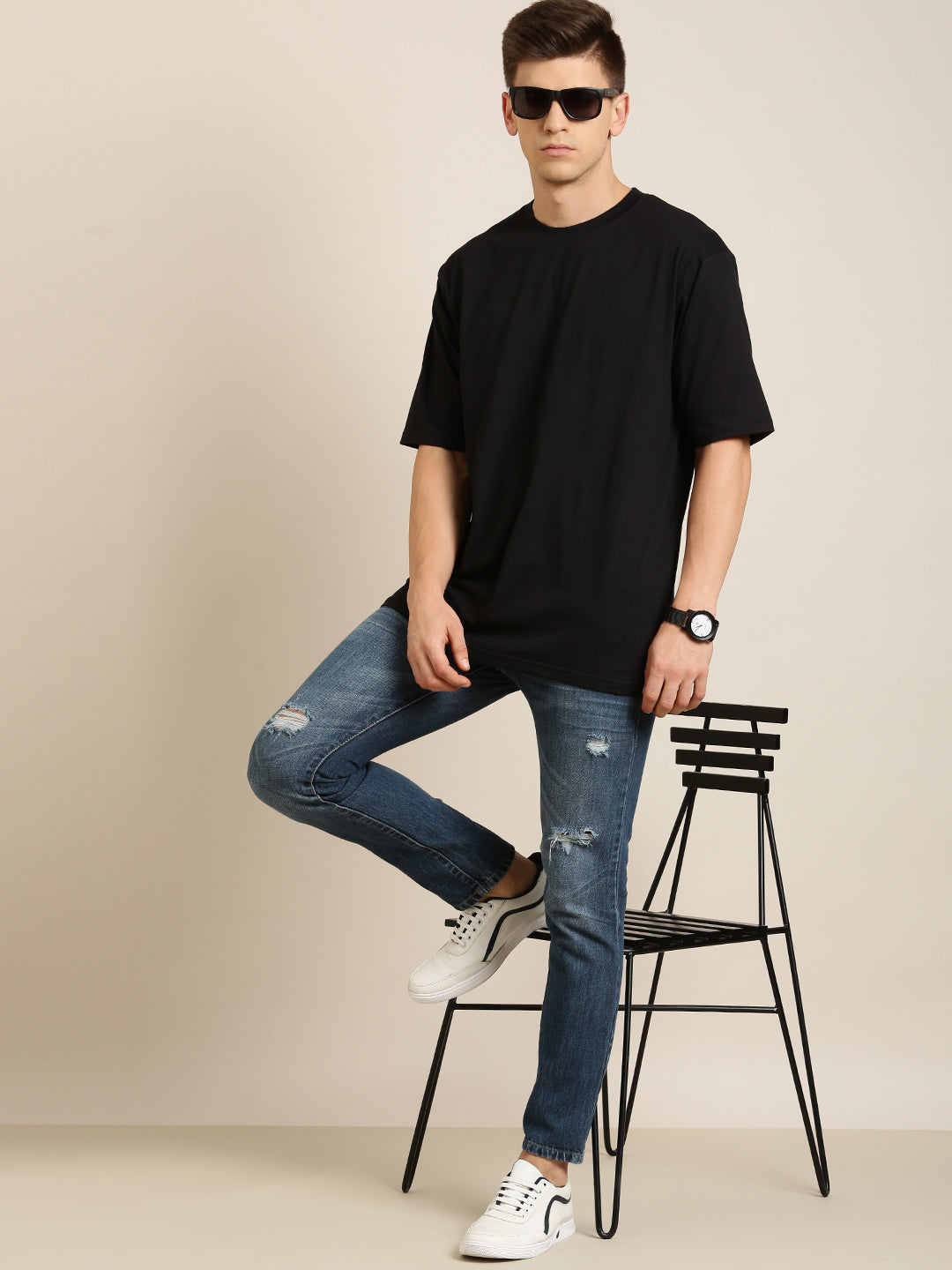 Mens Half Sleeve Round Neck Oversized Fit T-Shirts