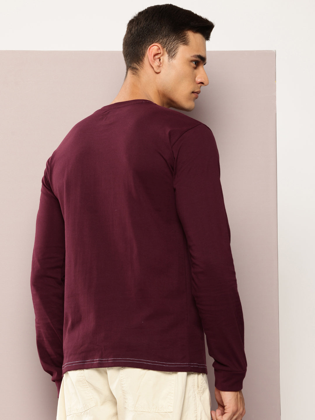 Mens Full Sleeve Round Neck Printed Regular Fit Tshirts