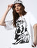 Womens Half Sleeve Drop Shoulder Printed Oversized Fit T-Shirts