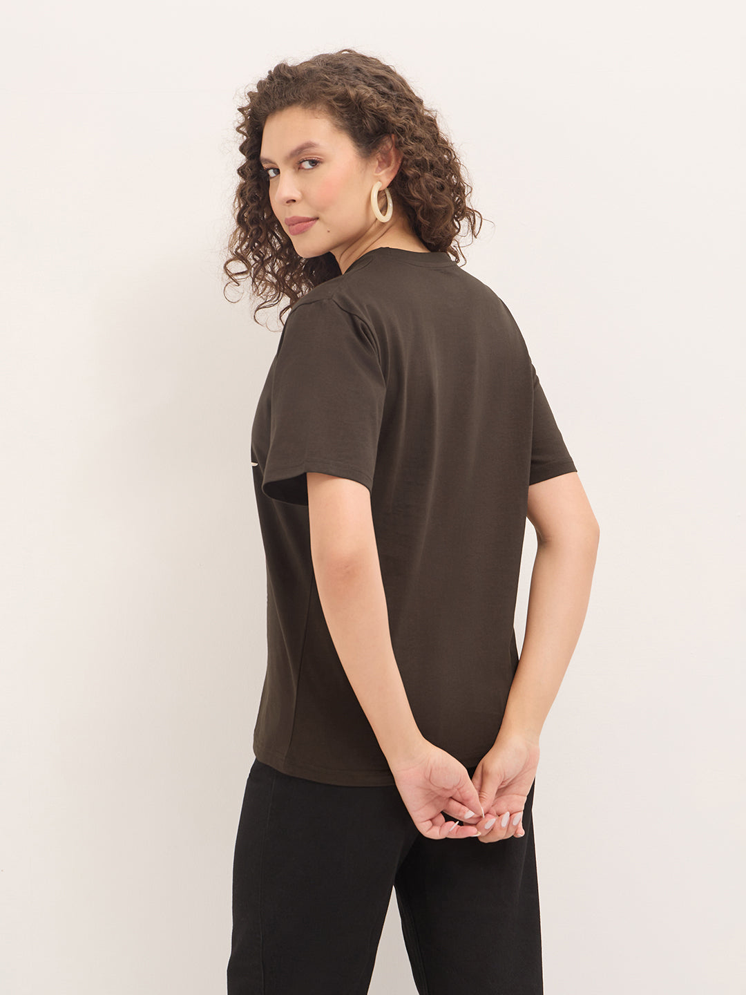 Womens Half Sleeve Round Neck Printed Oversized Fit Tshirts